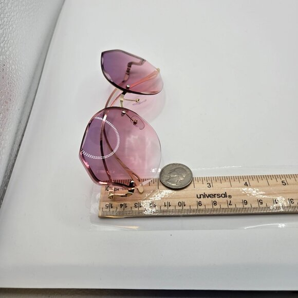 Large Frame Sunglasses Pink Purple Fade Streetwear Preppy Hippy Love Cute Chunky - Picture 16 of 16
